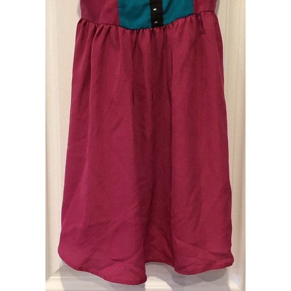 Xhilaration Dress Size Medium Pink Sleeveless Blue Color Block Y2K Fairy - Picture 3 of 16